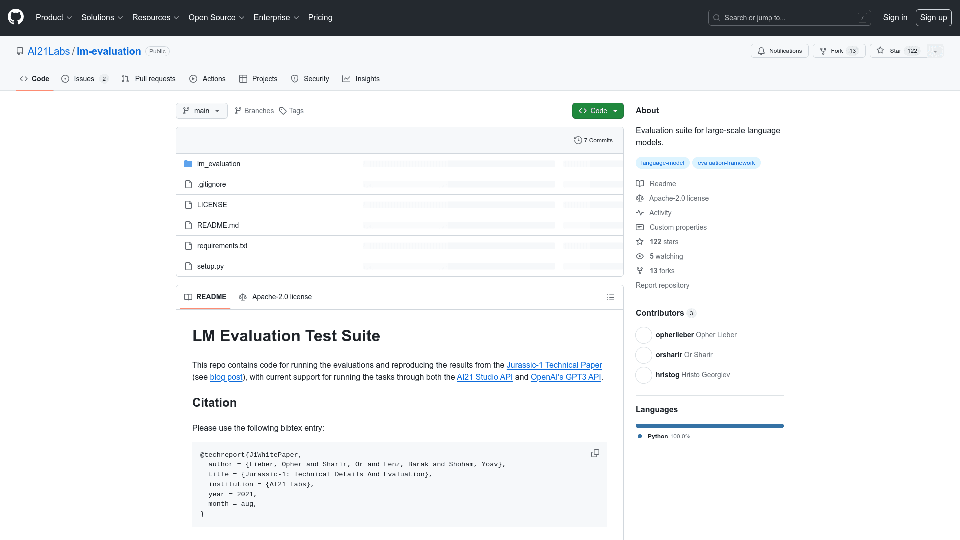 LM Evaluation Test Suite by AI21Labs logo
