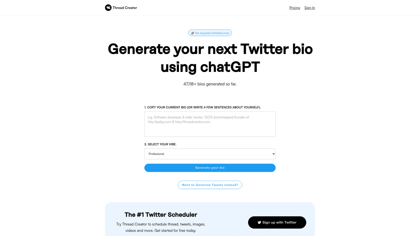 Twitter Bio Generator logo