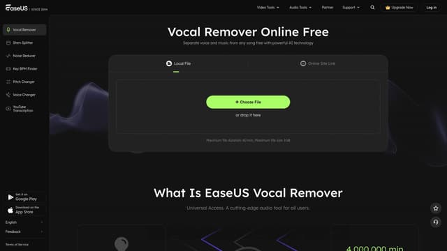 Thumbnail image for EaseUS Online Vocal Remover 