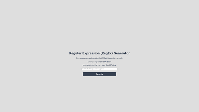 Thumbnail image for RegEx Generator