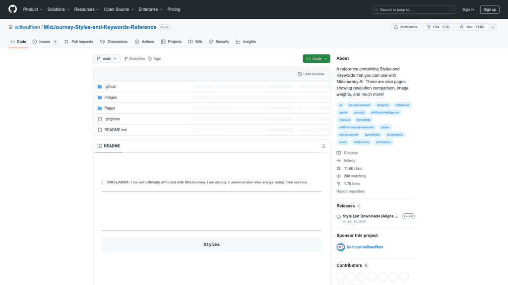 MidJourney Styles & Keywords logo