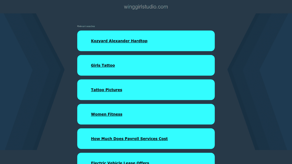 Wing Girl Studio landing page screenshot