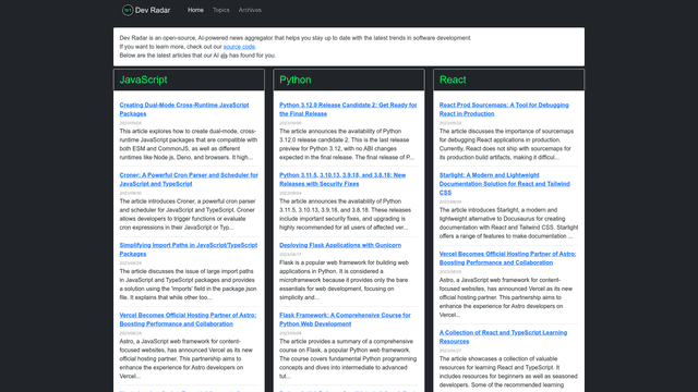 Thumbnail image for Dev Radar