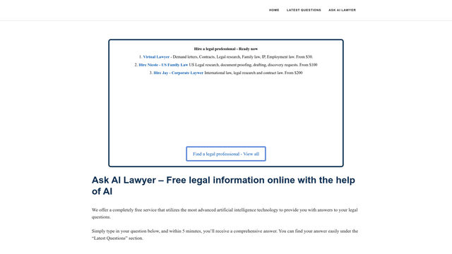 Thumbnail image for Ask AI Lawyer