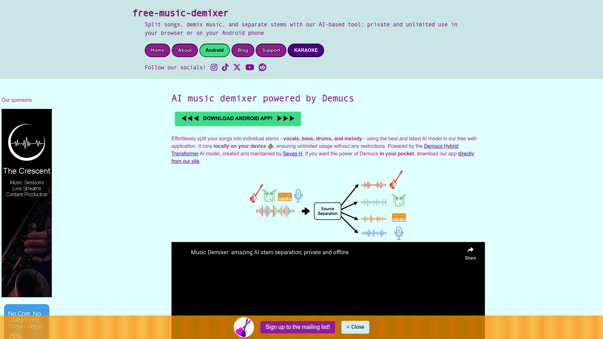 Free Music Demixer logo
