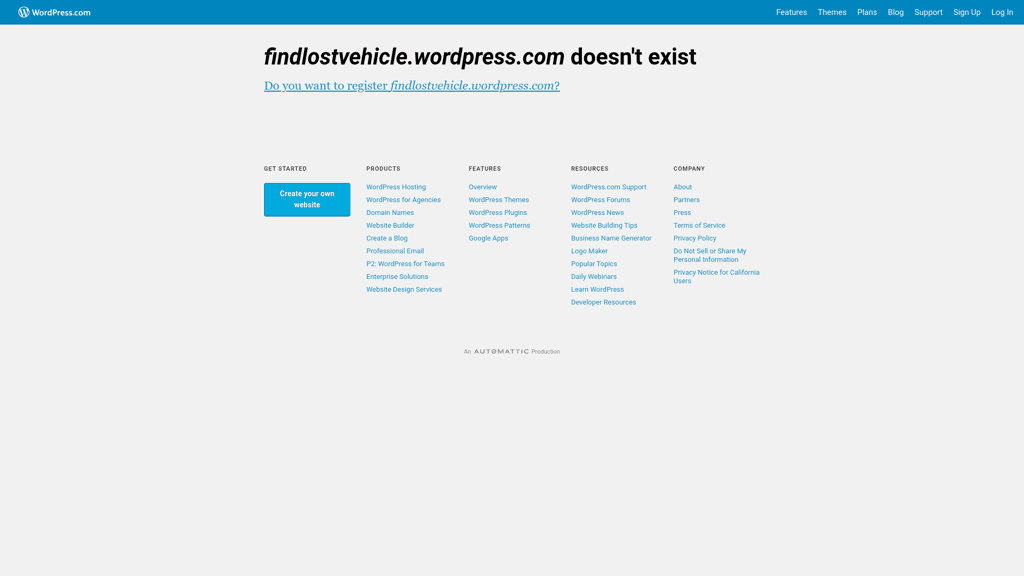 Find lost vehicle logo