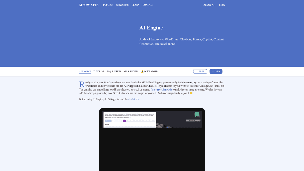 AI Engine on Meow Apps logo