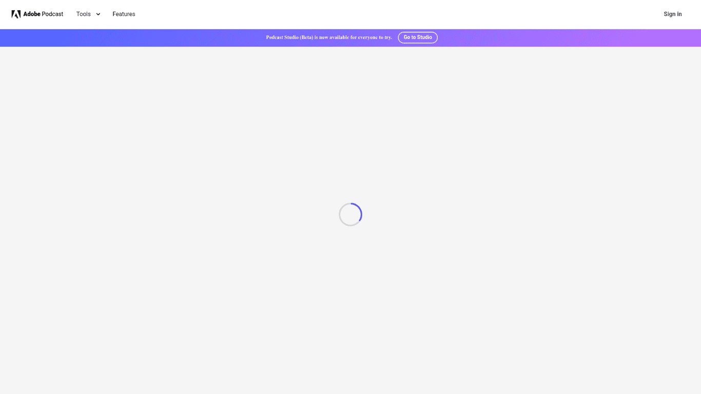 Adobe Podcast landing page screenshot