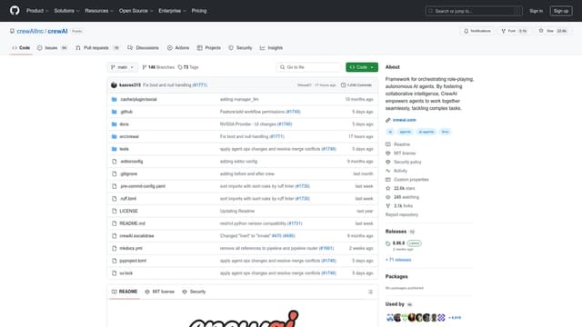 Thumbnail image for CrewAI Github